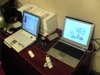 インターネット接続の共有の様子・・・というより作品製造中の様子！